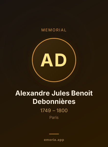 Memorial portrait of Alexandre Jules Benoit Debonnières