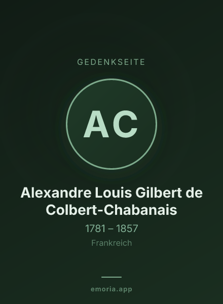 Gedenkportrait von Alexandre Louis Gilbert de Colbert-Chabanais