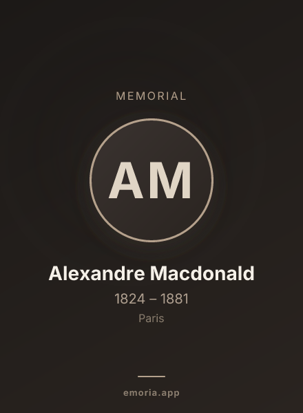 Memorial portrait of Alexandre Macdonald
