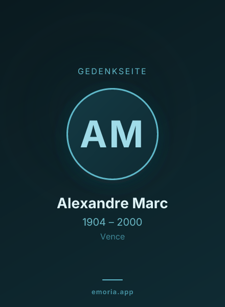 Gedenkportrait von Alexandre Marc