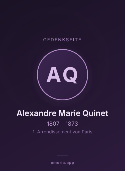 Gedenkportrait von Alexandre Marie Quinet