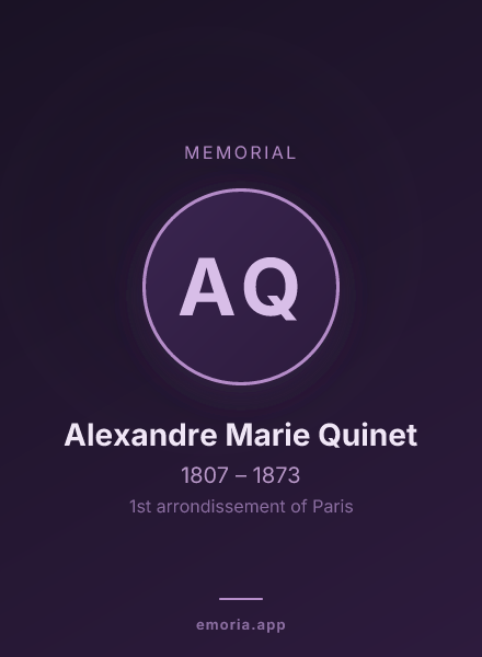 Memorial portrait of Alexandre Marie Quinet