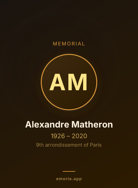 Memorial portrait of Alexandre Matheron