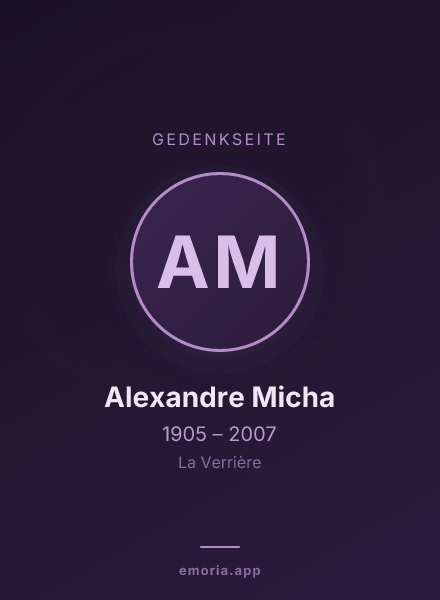 Gedenkportrait von Alexandre Micha