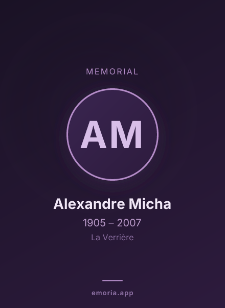 Memorial portrait of Alexandre Micha