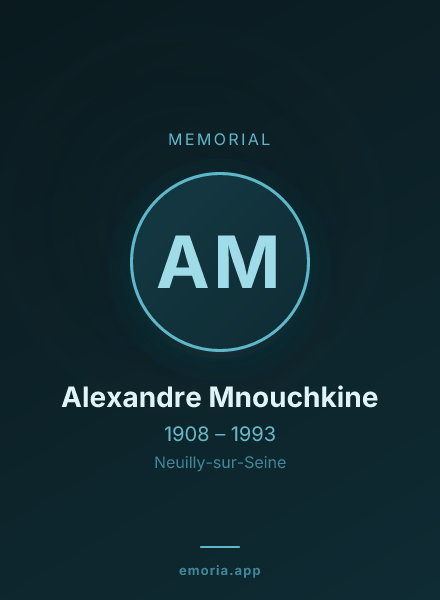 Memorial portrait of Alexandre Mnouchkine