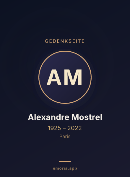 Gedenkportrait von Alexandre Mostrel
