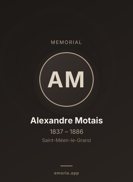 Memorial portrait of Alexandre Motais