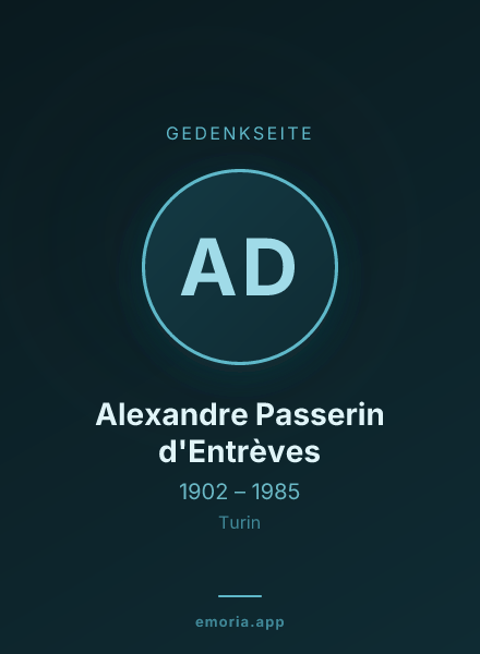 Gedenkportrait von Alexandre Passerin d'Entrèves