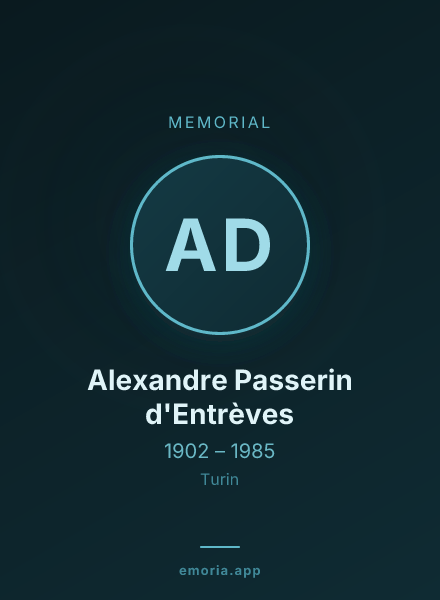 Memorial portrait of Alexandre Passerin d'Entrèves