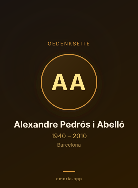 Gedenkportrait von Alexandre Pedrós i Abelló