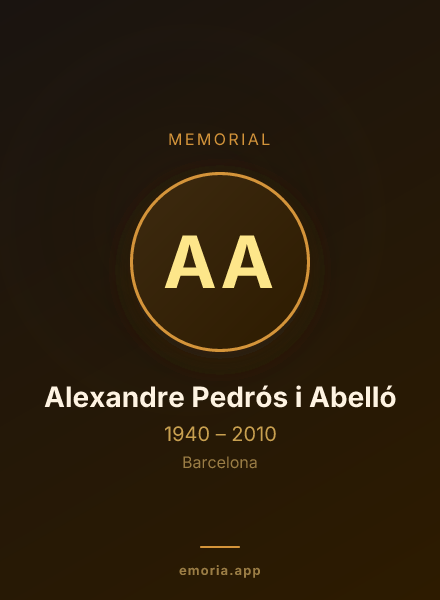 Memorial portrait of Alexandre Pedrós i Abelló