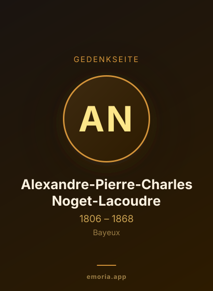 Gedenkportrait von Alexandre-Pierre-Charles Noget-Lacoudre
