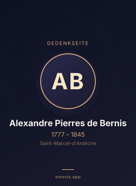 Gedenkportrait von Alexandre Pierres de Bernis
