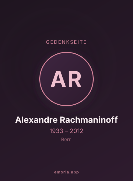Gedenkportrait von Alexandre Rachmaninoff