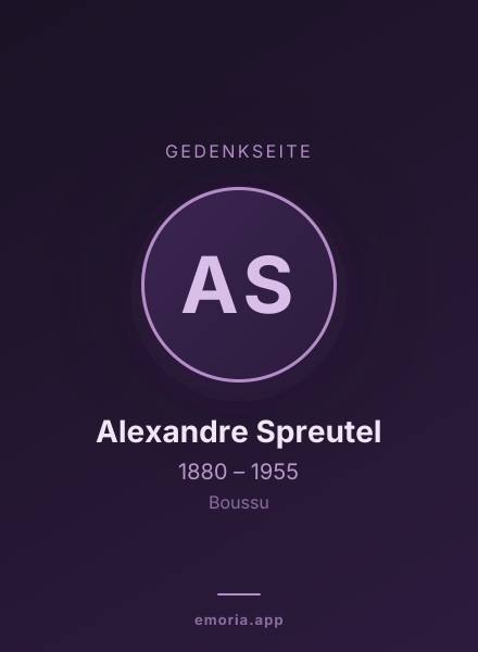 Gedenkportrait von Alexandre Spreutel