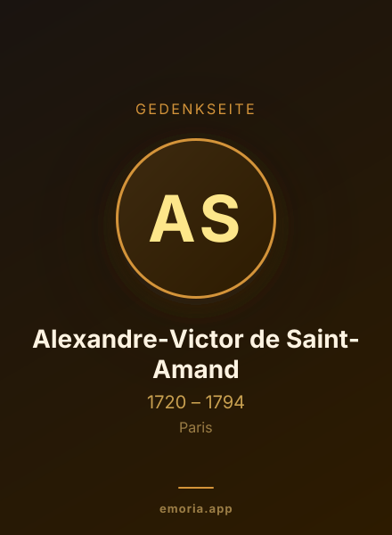 Gedenkportrait von Alexandre-Victor de Saint-Amand