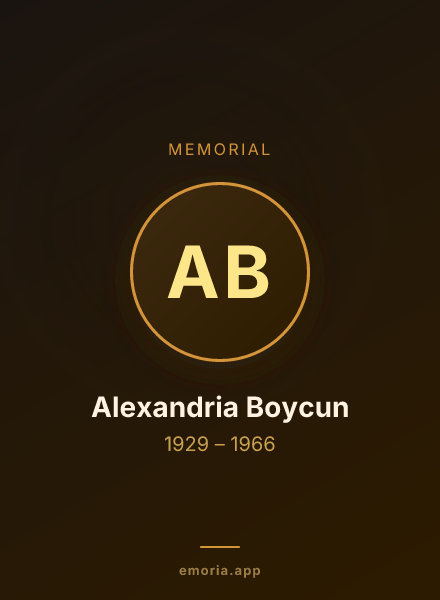 Memorial portrait of Alexandria Boycun