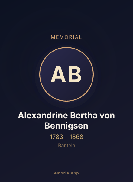 Memorial portrait of Alexandrine Bertha von Bennigsen