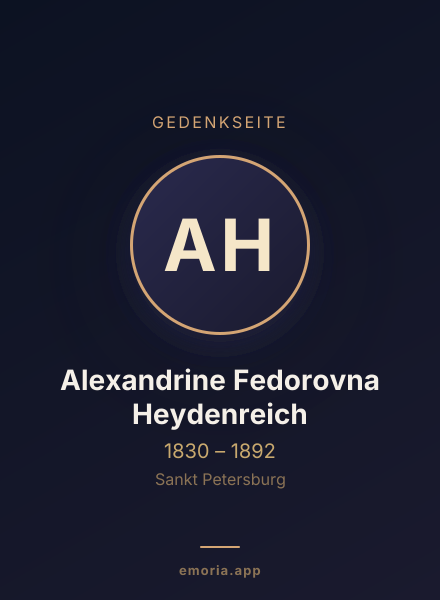 Gedenkportrait von Alexandrine Fedorovna Heydenreich