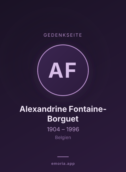 Gedenkportrait von Alexandrine Fontaine-Borguet