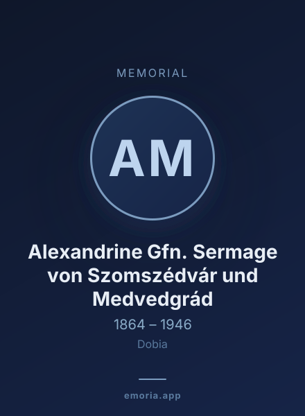 Memorial portrait of Alexandrine Gfn. Sermage von Szomszédvár und Medvedgrád