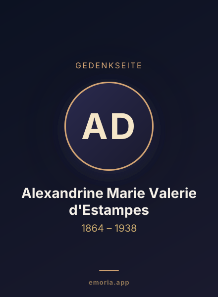 Gedenkportrait von Alexandrine Marie Valerie d'Estampes