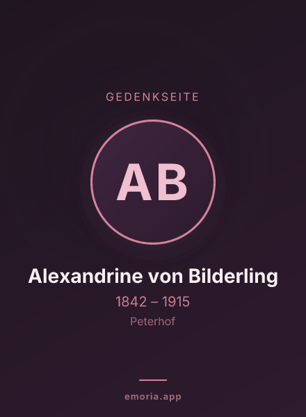 Gedenkportrait von Alexandrine von Bilderling