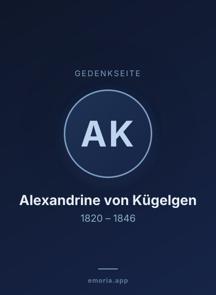 Gedenkportrait von Alexandrine von Kügelgen