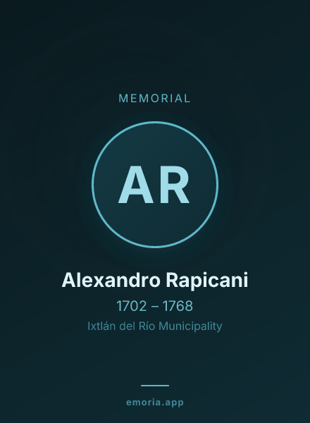 Memorial portrait of Alexandro Rapicani