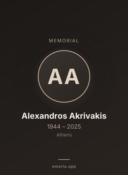 Memorial portrait of Alexandros Akrivakis