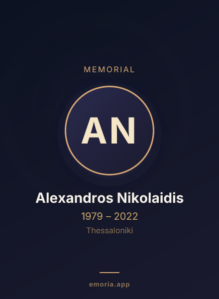Memorial portrait of Alexandros Nikolaidis