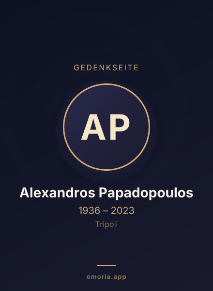 Gedenkportrait von Alexandros Papadopoulos