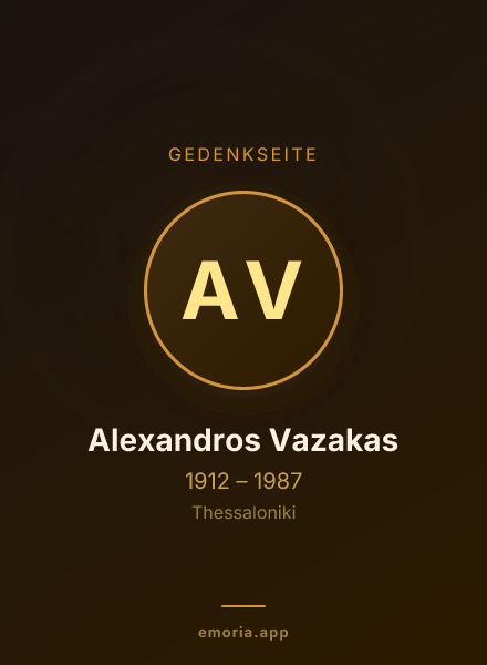 Gedenkportrait von Alexandros Vazakas