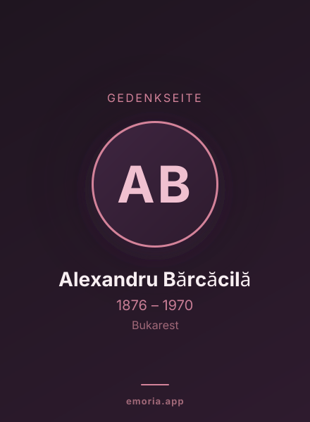 Gedenkportrait von Alexandru Bărcăcilă