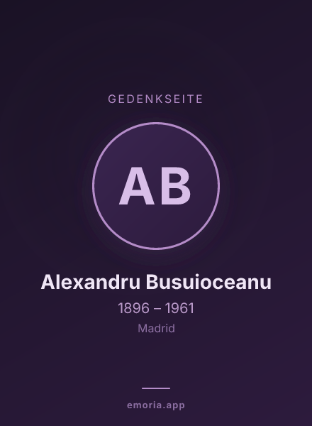 Gedenkportrait von Alexandru Busuioceanu