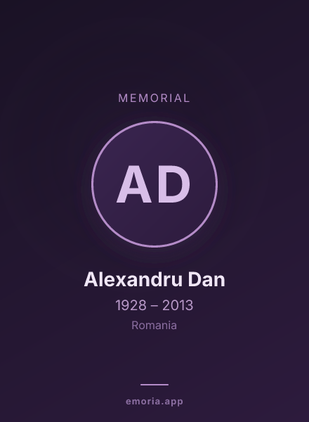 Memorial portrait of Alexandru Dan