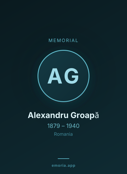 Memorial portrait of Alexandru Groapă