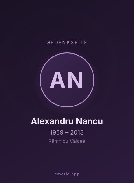 Gedenkportrait von Alexandru Nancu