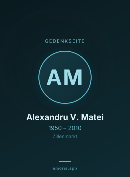 Gedenkportrait von Alexandru V. Matei
