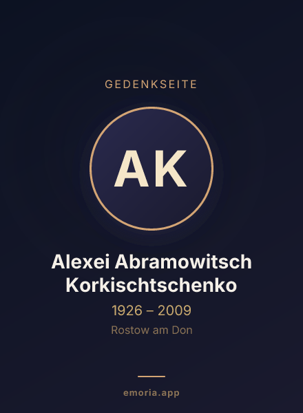 Gedenkportrait von Alexei Abramowitsch Korkischtschenko
