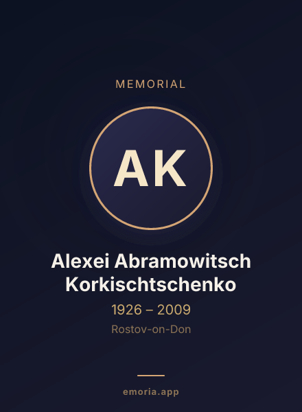 Memorial portrait of Alexei Abramowitsch Korkischtschenko