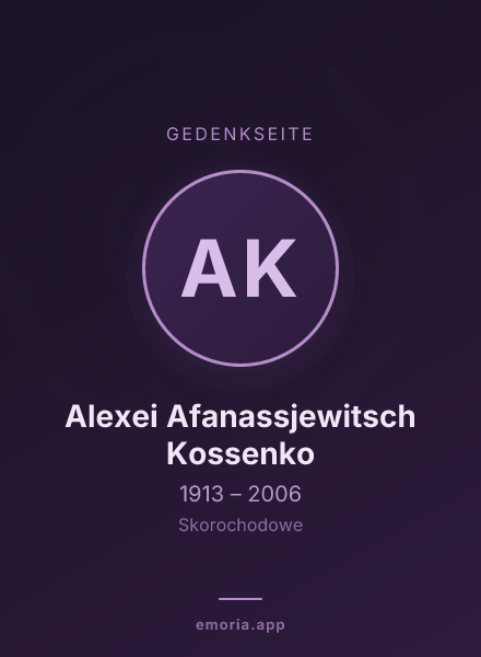 Gedenkportrait von Alexei Afanassjewitsch Kossenko