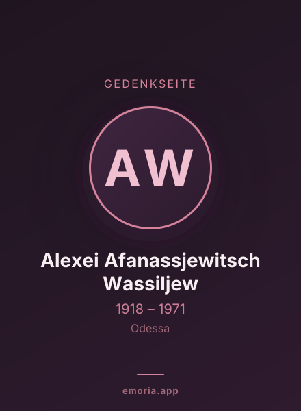 Gedenkportrait von Alexei Afanassjewitsch Wassiljew