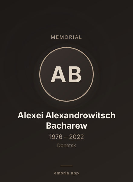 Memorial portrait of Alexei Alexandrowitsch Bacharew