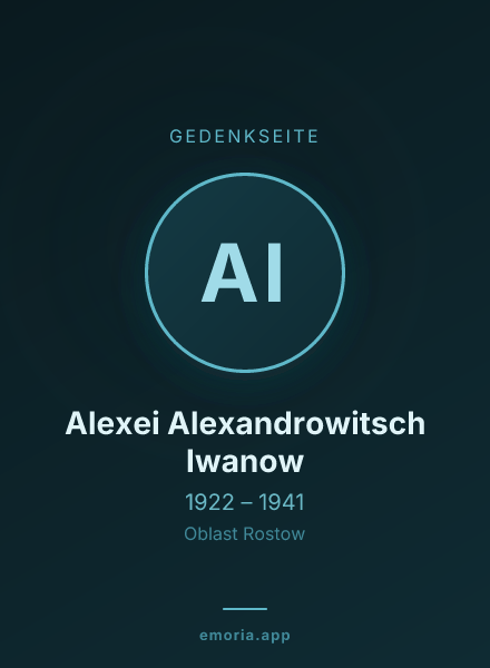 Gedenkportrait von Alexei Alexandrowitsch Iwanow