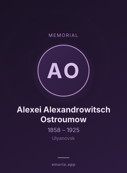 Memorial portrait of Alexei Alexandrowitsch Ostroumow