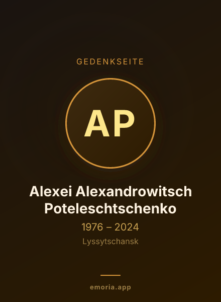 Gedenkportrait von Alexei Alexandrowitsch Poteleschtschenko