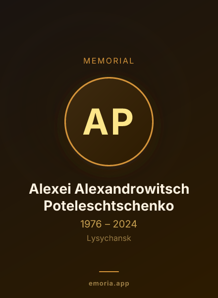 Memorial portrait of Alexei Alexandrowitsch Poteleschtschenko