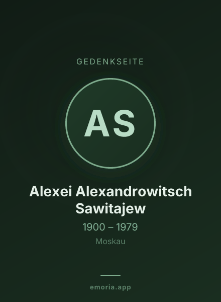 Gedenkportrait von Alexei Alexandrowitsch Sawitajew